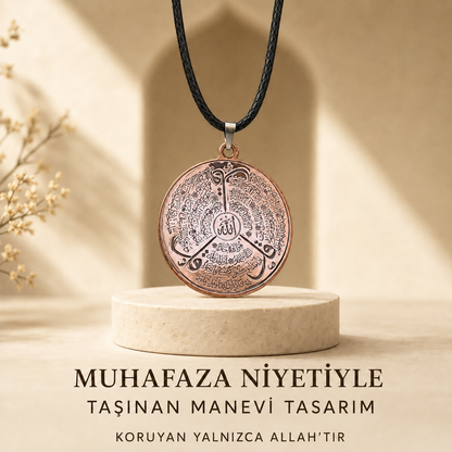 Hıfz Mührü Bakır Kolye – İhlâs, Felak ve Nâs Sûreli