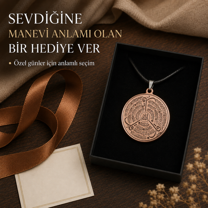 Hıfz Mührü Bakır Kolye – İhlâs, Felak ve Nâs Sûreli